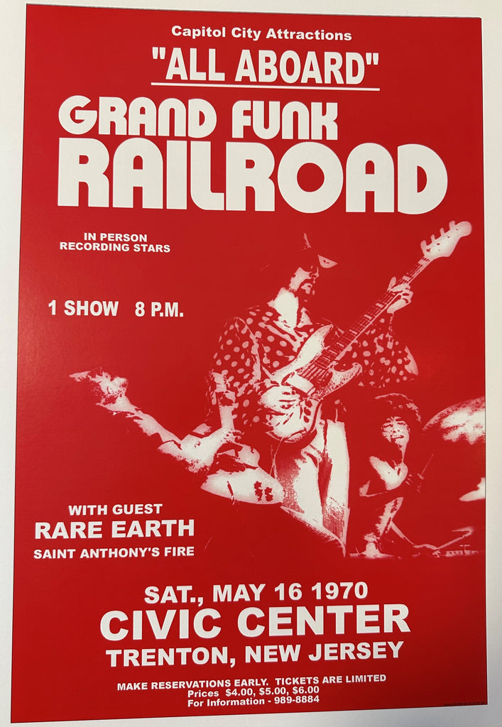 1970 "All Aboard" Grand Funk Railroad Concert Poster