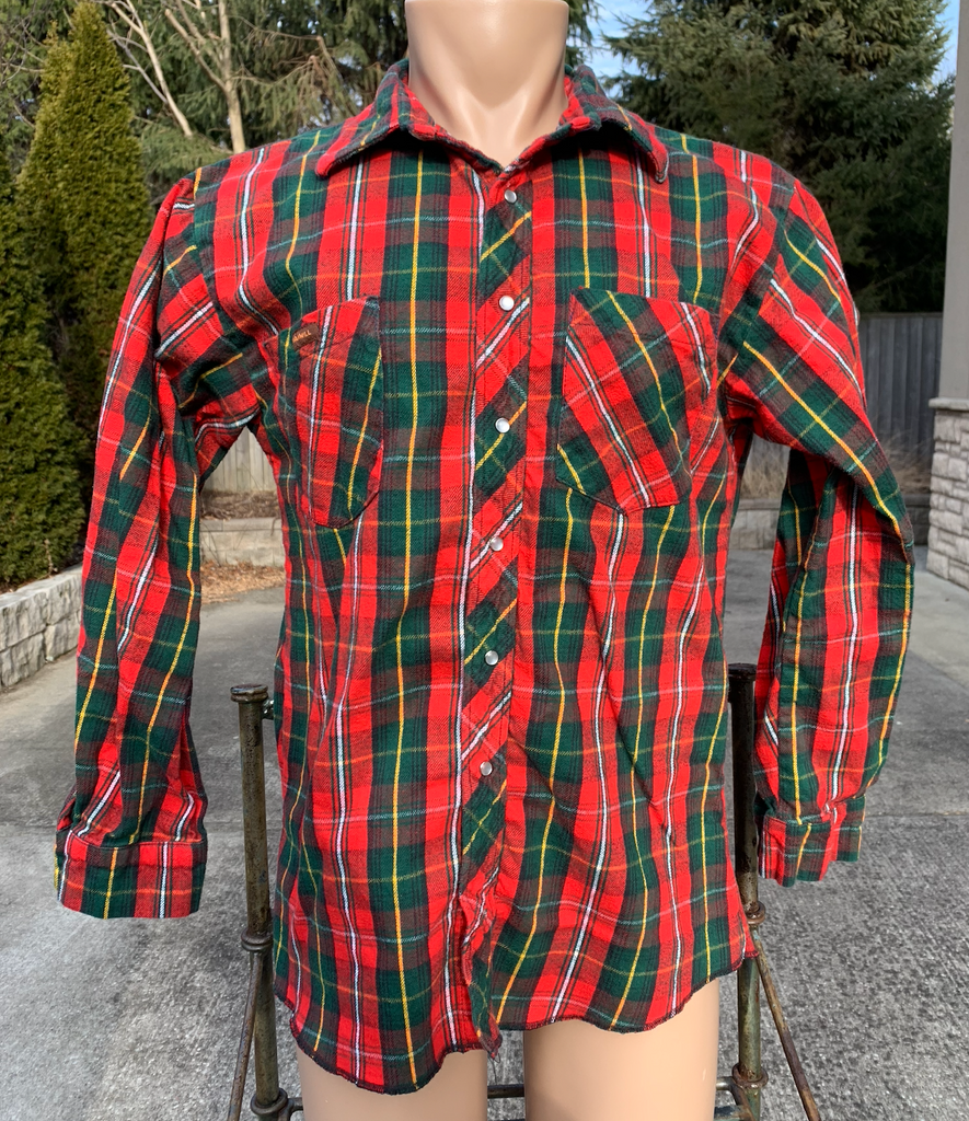 70s Snap-up Canadian Caribou Flannel -XL
