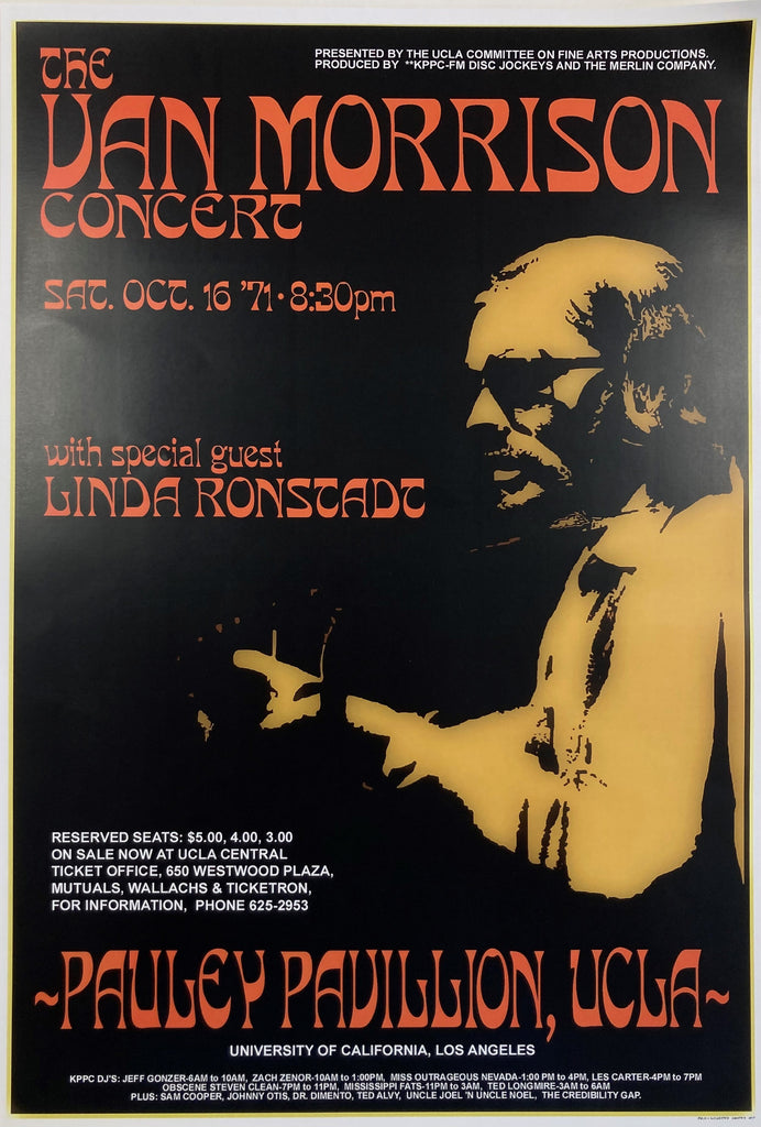 1971 Van Morrison Plus Special Guest Concert Poster
