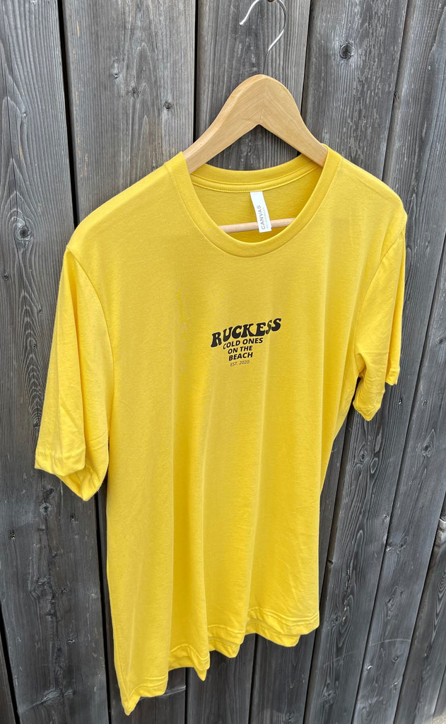 Cold Ones on the Beach Tee - Maize Yellow