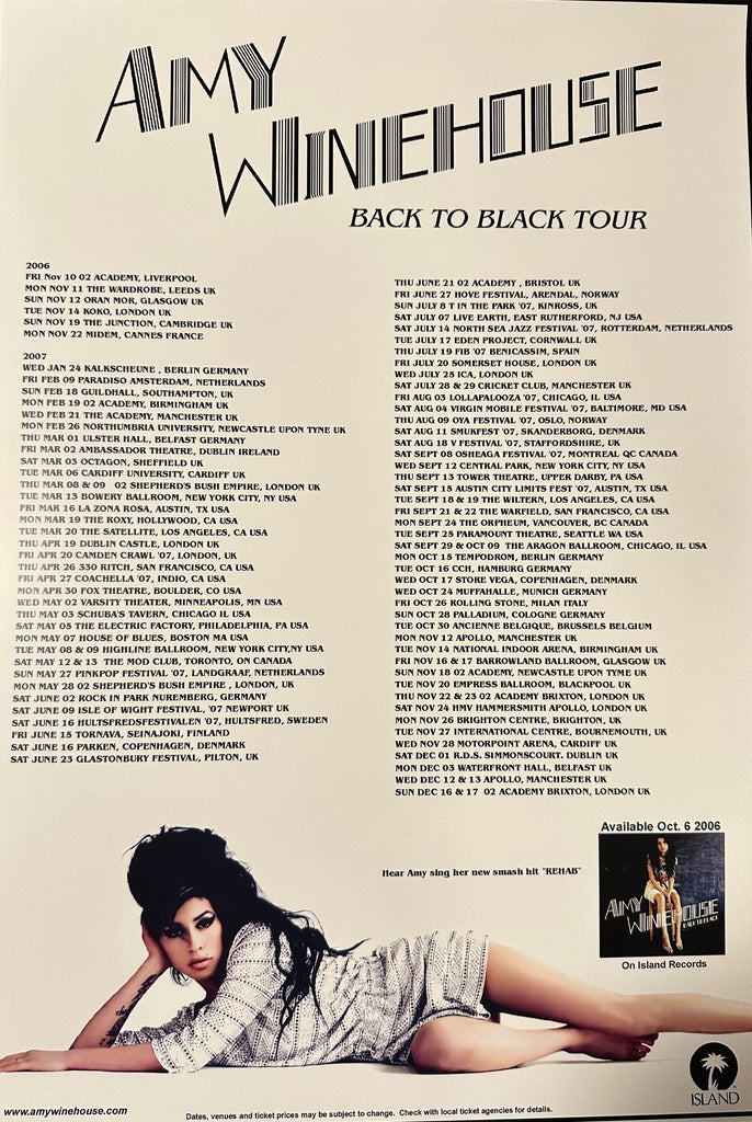2006/07 Amy Winehouse Back To Back Tour Poster