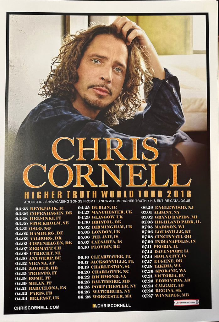 2016 Chris Cornell Higher Truth World Tour Concert Poster
