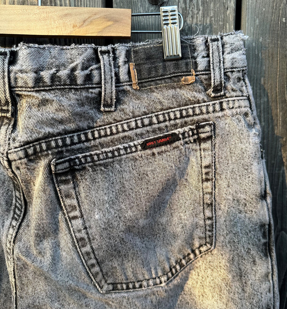 1990s Acid Washed Black Brittania Denim Jeans