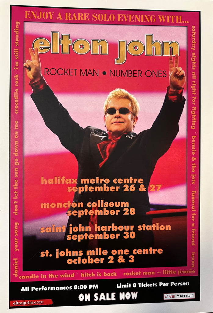 Elton John Rocketman - Number Ones Concert Poster