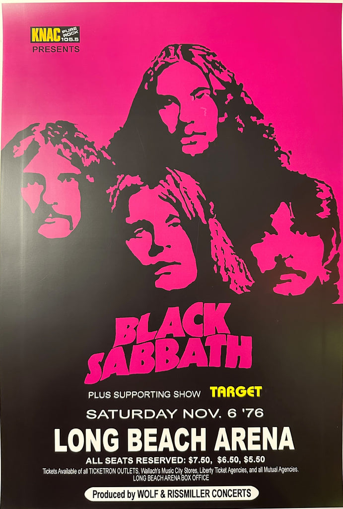 1976 Black Sabbath Long Beach Arena Concert Poster
